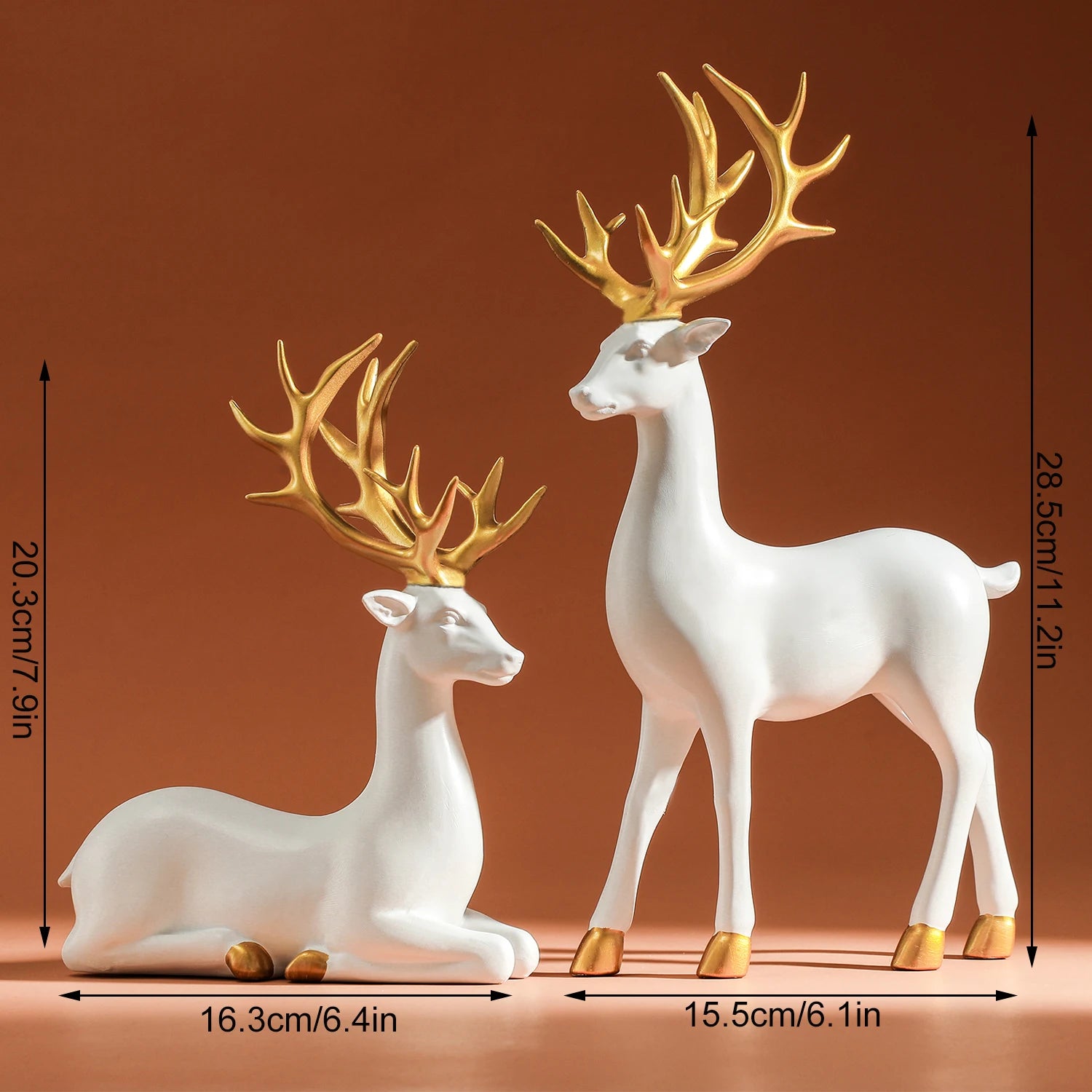 Solid Synthetic Resin Reindeer Figure