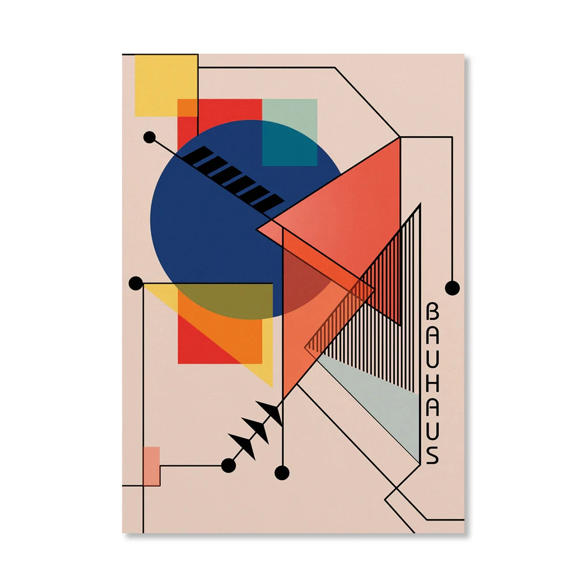 Abstract Orange Bauhaus Geometric Poster