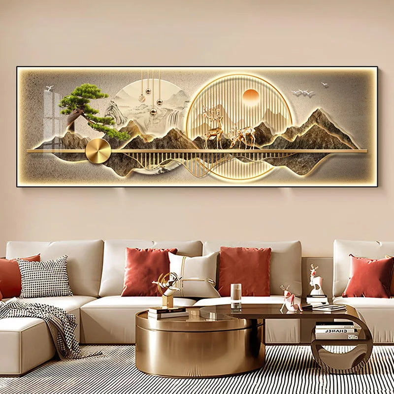 Chinese Style Mountain Canvas Painting