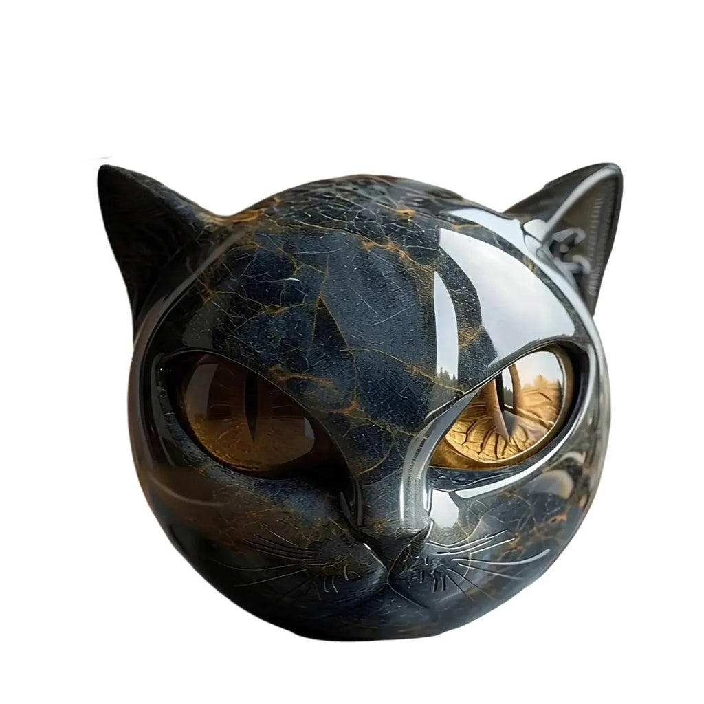 Decorative Black Cat Stone Figurine